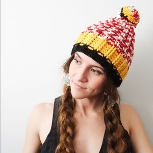49ers Football Team Beanie, Chunky Knit, Pom Pom